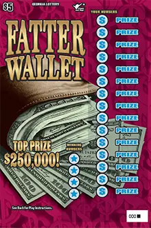 FATTER WALLET Georgia scratcher ticket