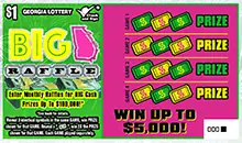 $1 BIG GEORGIA RAFFLE Georgia scratcher ticket