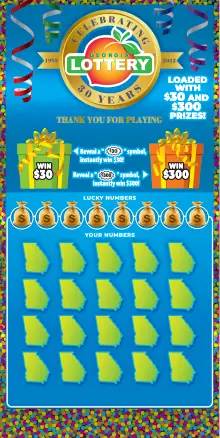 GEORGIA LOTTERY - CELEBRATING Georgia scratcher ticket