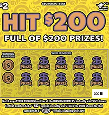 HIT $200 Georgia scratcher ticket