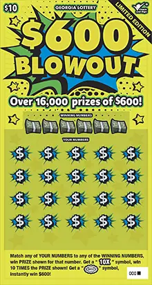 $600 BLOWOUT Georgia scratcher ticket