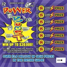 POWER BOOST Georgia scratcher ticket