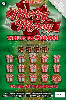 MERRY MONEY Georgia scratcher ticket