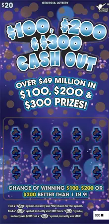 $100, $200 & $300 CASH OUT Georgia scratcher ticket