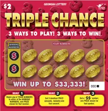 TRIPLE CHANCE Georgia scratcher ticket