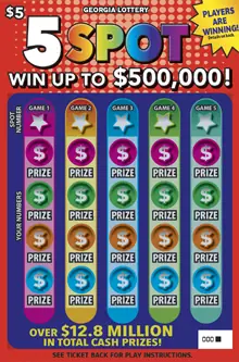 5 SPOT Georgia scratcher ticket