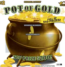 POT OF GOLD Georgia scratcher ticket