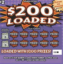 $200 LOADED Georgia scratcher ticket