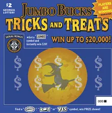 JUMBO BUCKS TRICKS AND TREATS Georgia scratcher ticket