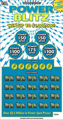 POWER BLITZ Georgia scratcher ticket