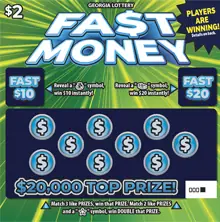 FA$T MONEY Georgia scratcher ticket