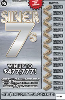 SILVER 7s Georgia scratcher ticket