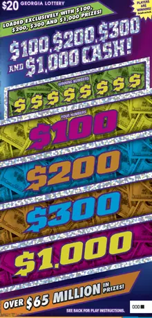 $100, $200, $300 and $1,000 CA Georgia scratcher ticket