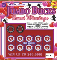 JUMBO BUCKS Sweet Winnings Georgia scratcher ticket