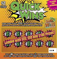 QUICK WINS Georgia scratcher ticket