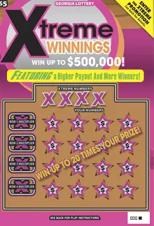 Xtreme WINNINGS Georgia scratcher ticket