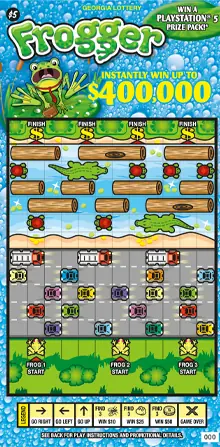 FROGGER Georgia scratcher ticket
