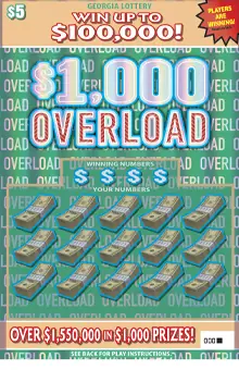 $1,000 OVERLOAD Georgia scratcher ticket