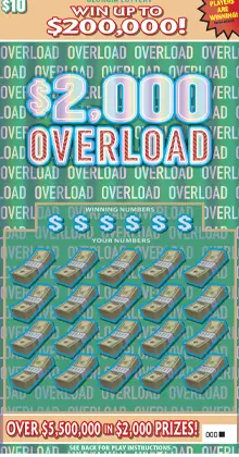 $2,000 OVERLOAD Georgia scratcher ticket