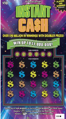 INSTANT CA$H Georgia scratcher ticket