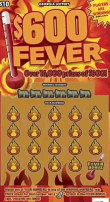 $600 FEVER Georgia scratcher ticket