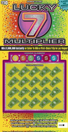 LUCKY 7 MULTIPLIER Georgia scratcher ticket