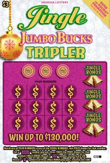 Jingle JUMBO BUCKS TRIPLER Georgia scratcher ticket