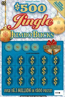 $500 Jingle JUMBO BUCKS Georgia scratcher ticket