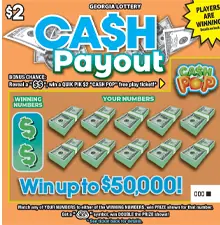 CA$H Payout Georgia scratcher ticket