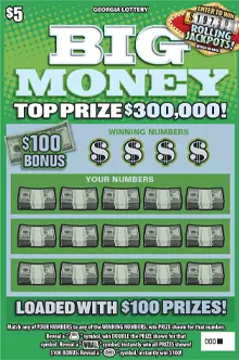 BIG MONEY Georgia scratcher ticket