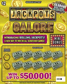 JACKPOTS GALORE Georgia scratcher ticket