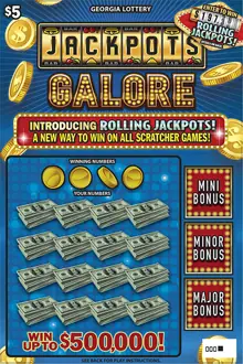 JACKPOTS GALORE Georgia scratcher ticket
