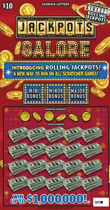JACKPOTS GALORE Georgia scratcher ticket