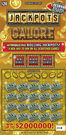 JACKPOTS GALORE Georgia scratcher ticket