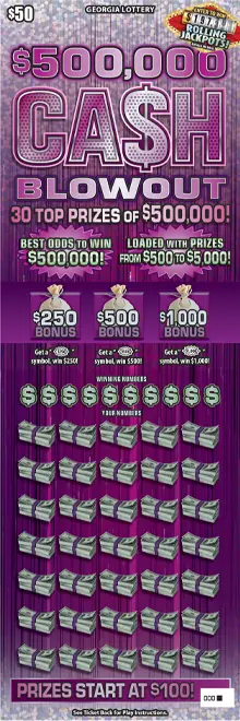 $500,000 CA$H BLOWOUT Georgia scratcher ticket