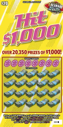 HIT $1,000 Georgia scratcher ticket