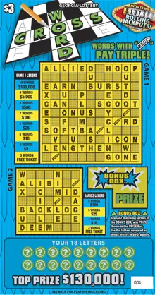 CROSSWORD Georgia scratcher ticket