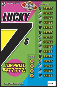 LUCKY 7s Georgia scratcher ticket