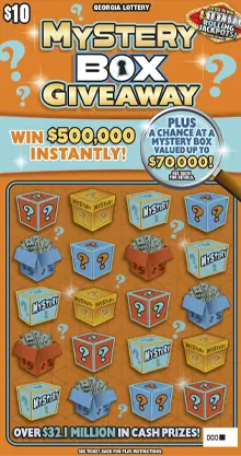 MYSTERY BOX GIVEAWAY Georgia scratcher ticket