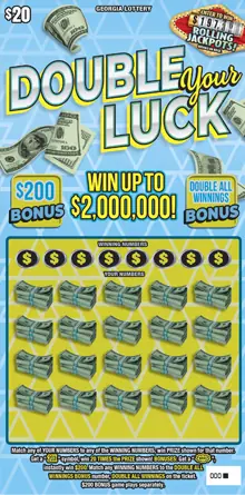 DOUBLE Your LUCK Georgia scratcher ticket