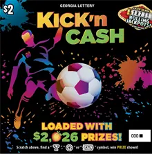 KICK 'n CASH Georgia scratcher ticket