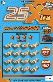 25Xtra Georgia scratcher ticket
