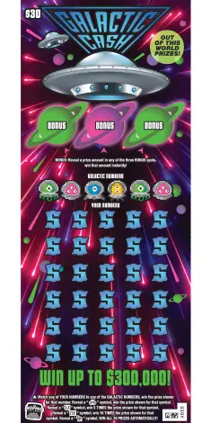 Galactic Cash Idaho scratch game ticket