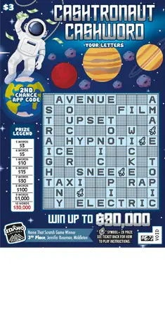 Cashtronaut Cashword Idaho scratch game ticket