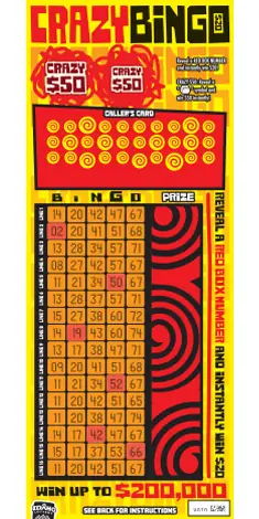 Crazy Bingo Idaho scratch game ticket