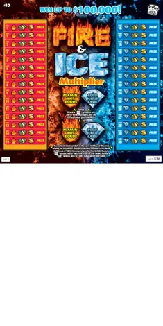 Fire & Ice Multiplier Idaho scratch game ticket