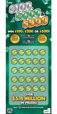 $100, $200 & $500 Idaho scratch game ticket