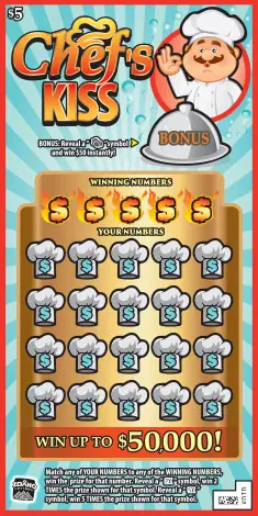 Chef's Kiss Idaho scratch game ticket