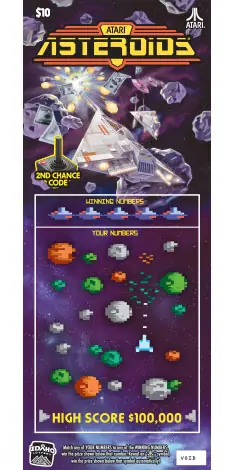 Asteroids Idaho scratch game ticket