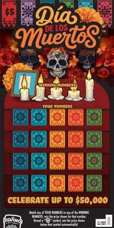 Dia De Los Muertos Idaho scratch game ticket